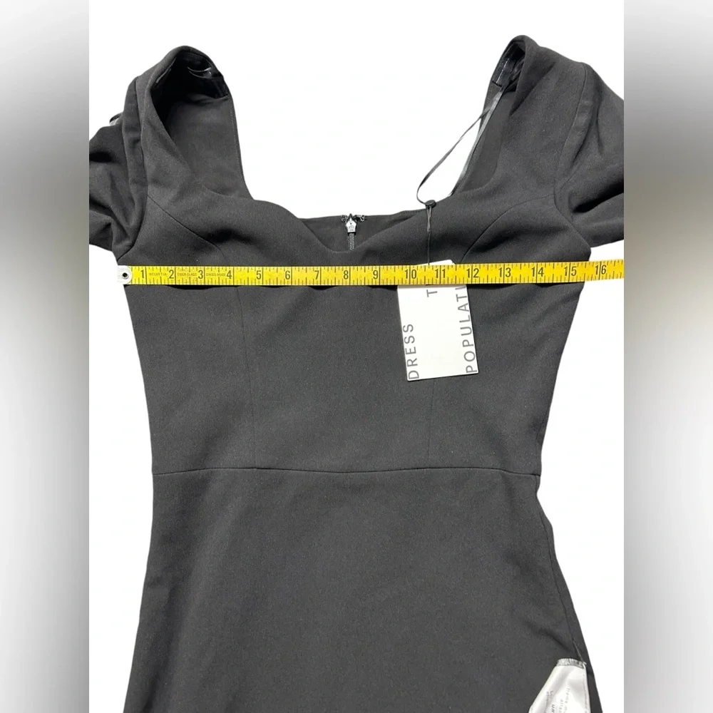 DRESS THE POPULATION womens SONIA black size small long sleeve dress size S NWT - Picture 13 of 13